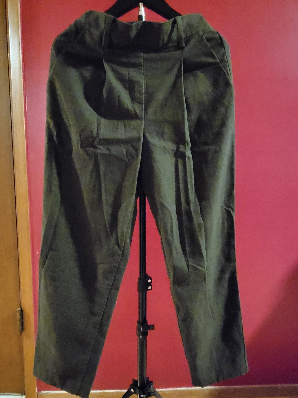 LOFT-High-Waist Olive Green Women’s Tapered Pants